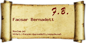 Facsar Bernadett névjegykártya